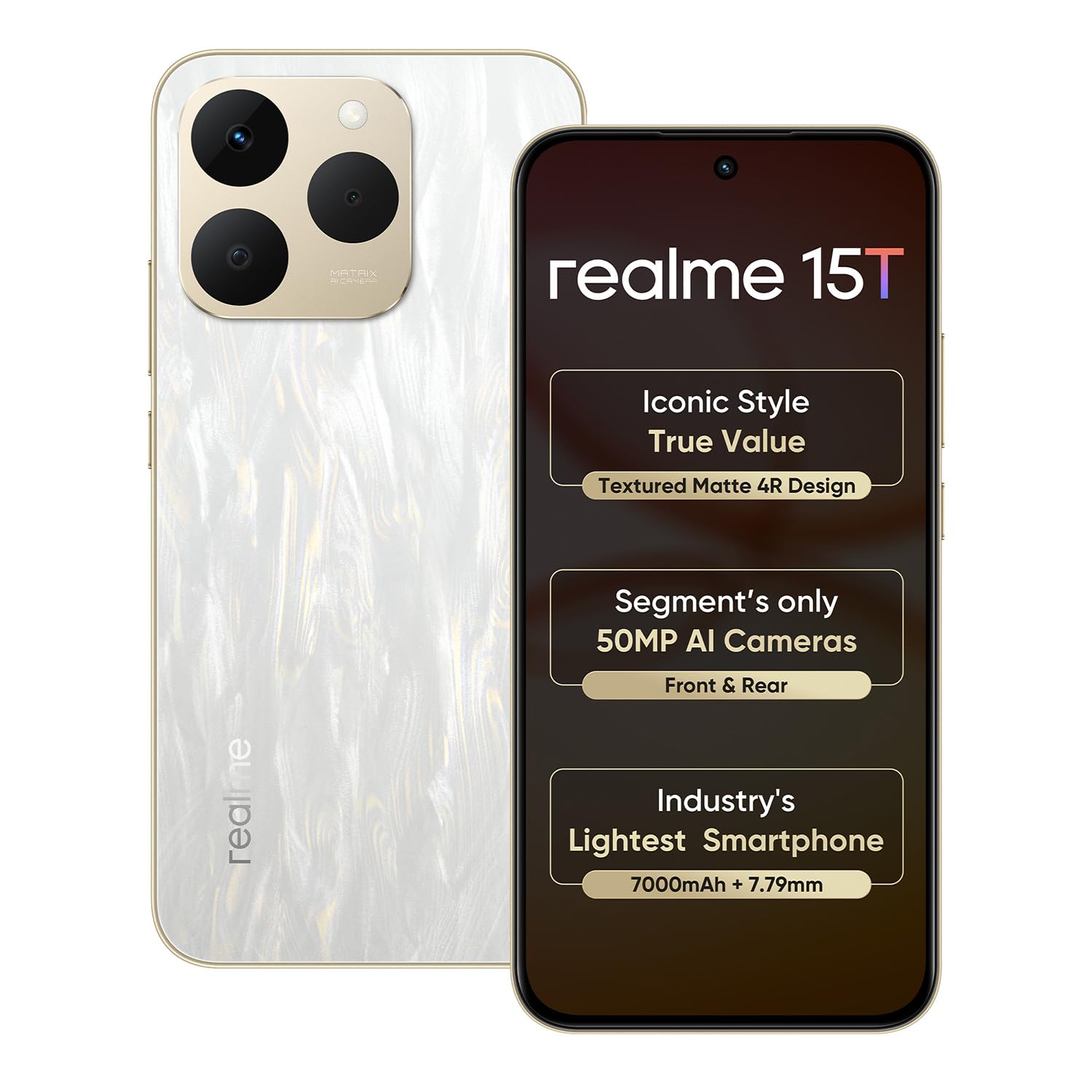 realme 15T 5G Smartphone 12+256GB Flowing Silver,6.67inch Screen, 120Hz Display,