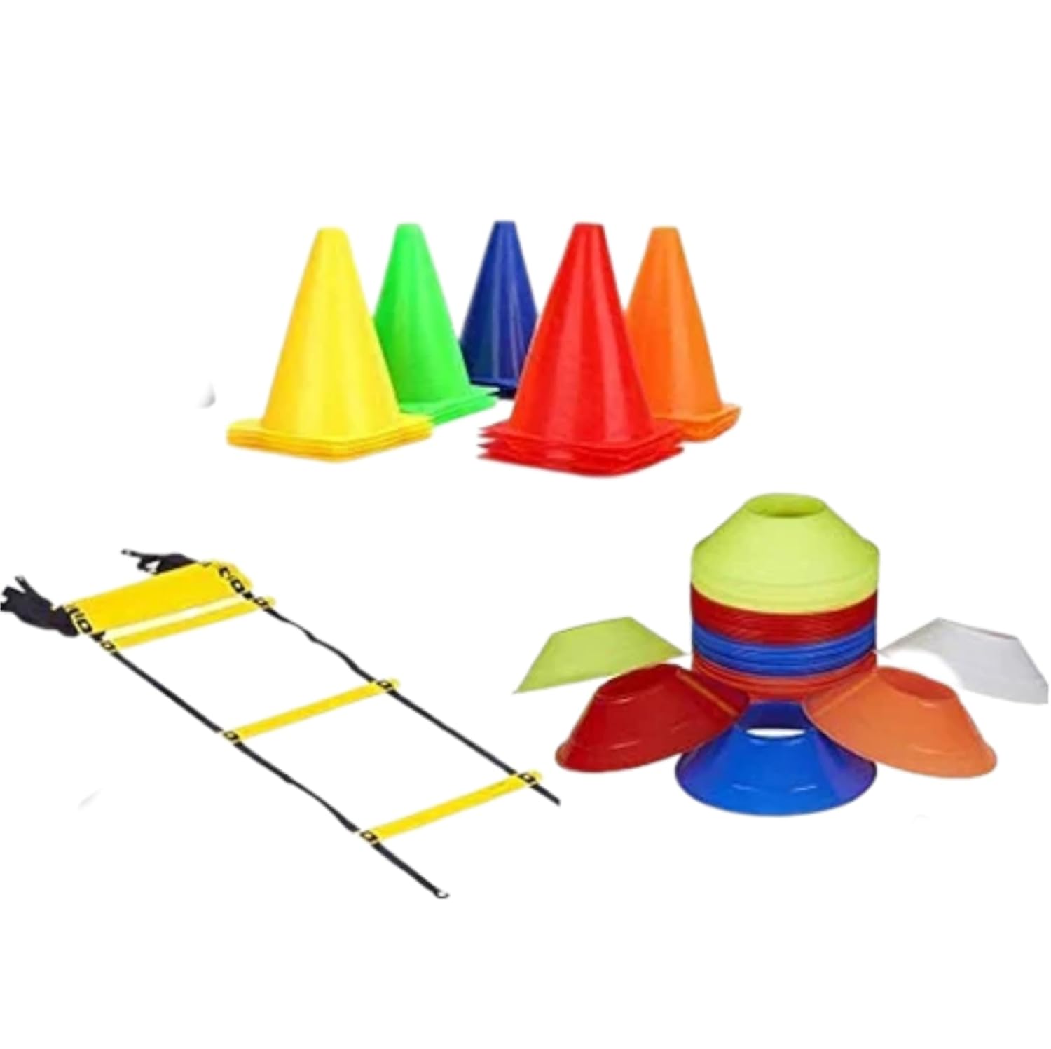 HouseOfCommon Agility Speed Hurdle, Speed Ladder, Soccer Cone, & Cone Marker Foo