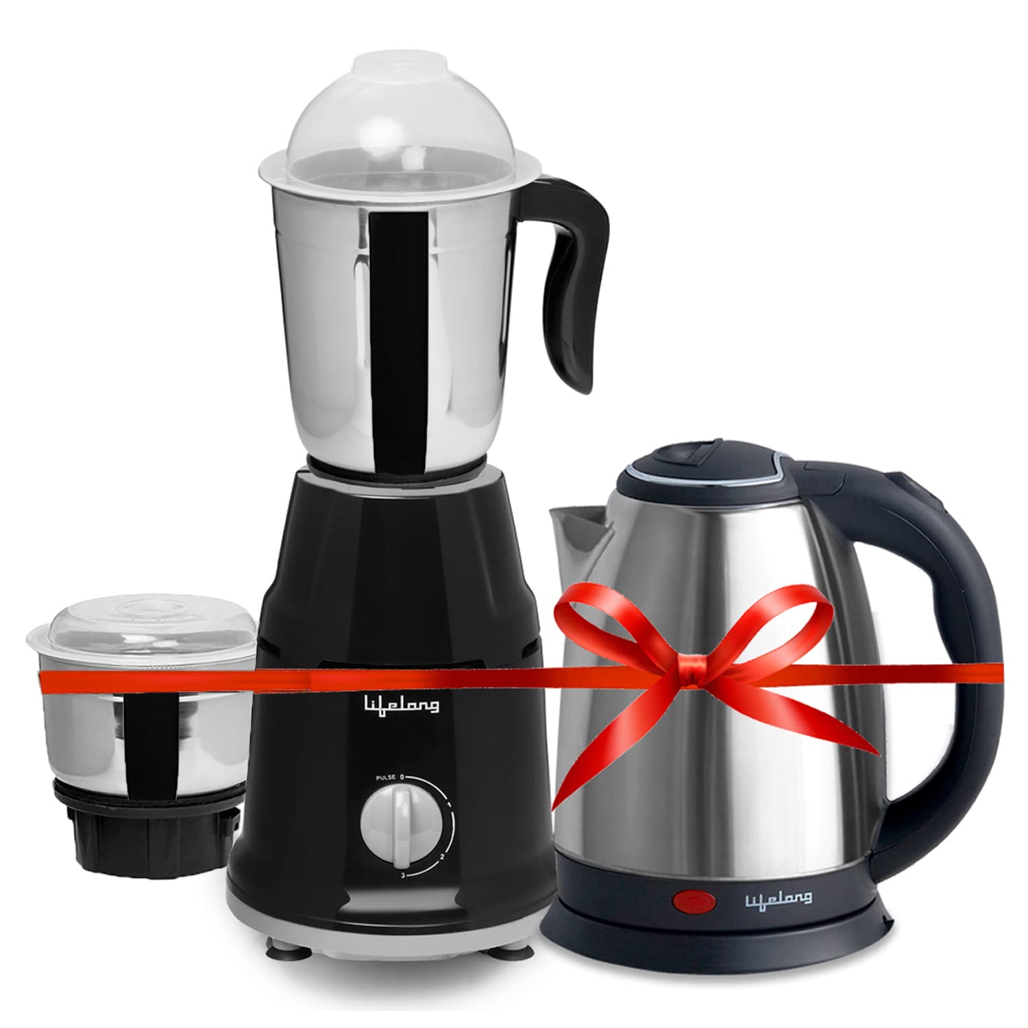 Lifelong LLMGEK03 Mixer Grinder 500 W (2 Jar, Black) with Electric Kettle 1.5 Li
