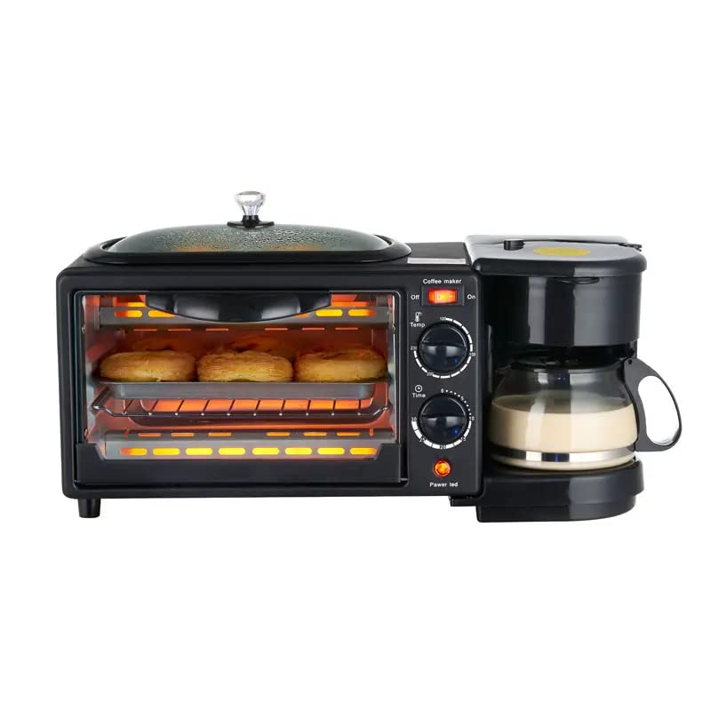 SKYTONE 3 in 1 Breakfast Maker With Coffee Maker, Mini Oven, NonStick Grill Toas