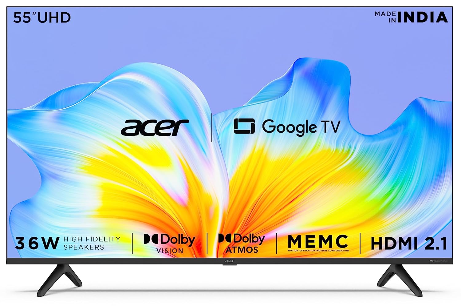 Acer 139 cm (55 inches) Advanced I Series 4K Ultra HD Smart LED Google TV AR55GR