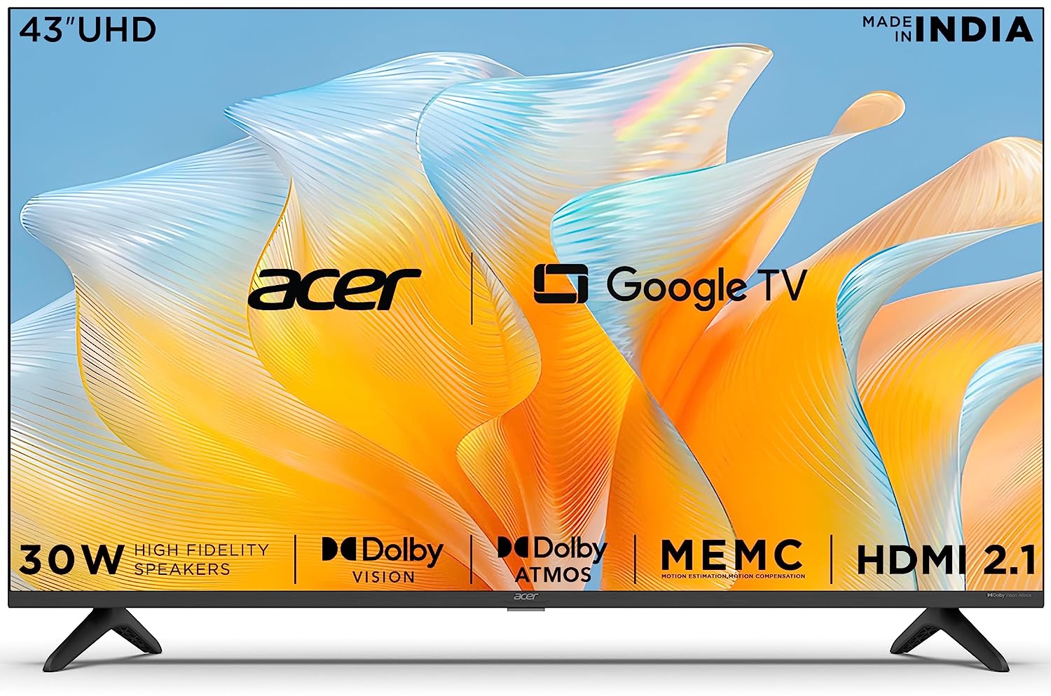 Acer 109 cm (43 inches) Advanced I Series 4K Ultra HD Smart LED Google TV AR43GR