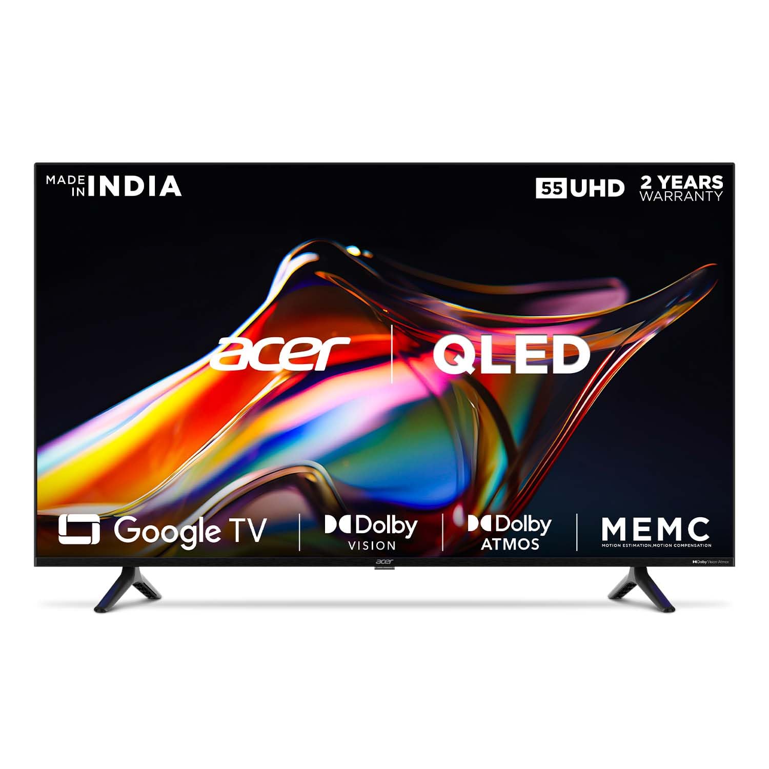 Acer 139 cm (55 inches) V Series 4K Ultra HD Smart QLED Google TV AR55GR2851VQD 