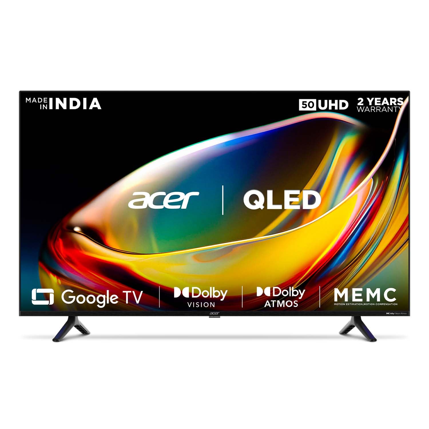 Acer 126 cm (50 inches) V Series 4K Ultra HD Smart QLED Google TV AR50GR2851VQD 