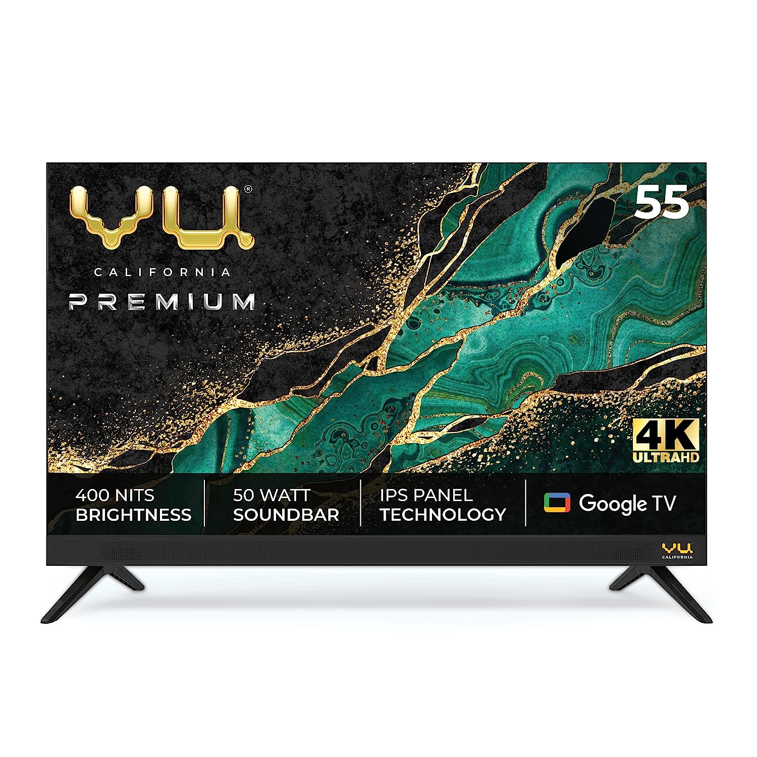 Vu 139 cm (55 inches) Premium Series 4K Ultra HD Smart LED Google TV 55CA (Black