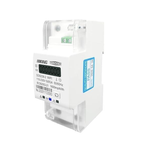 AC 220V-240V Smart Energy Meter, 2 Poles Smart Switch, Controlled by Tuya (Smart